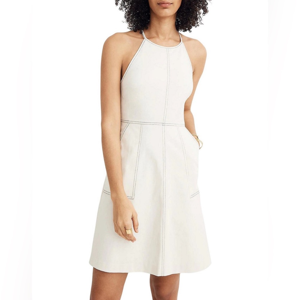 Madewell STRUCTURED CROSS BACK A-LINE DRESS Sz 10